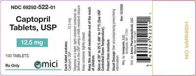 Captopril 12.5mg 100ct - Label.jpg Captopril 12.5mg 100ct Label